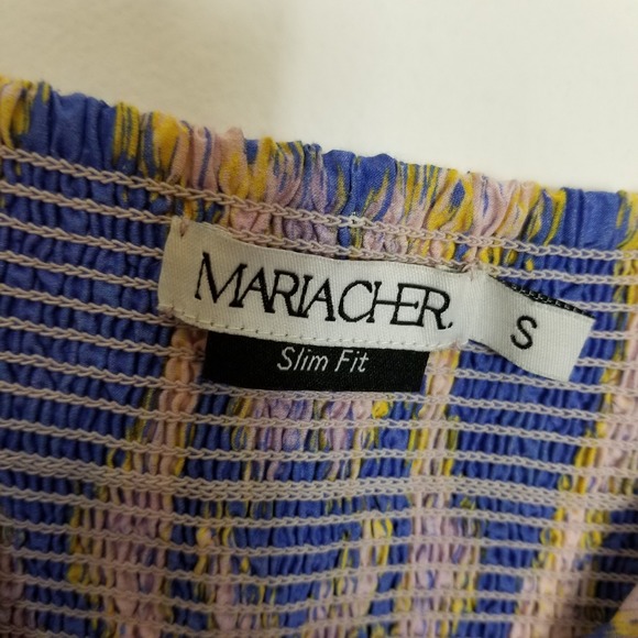 Maria Cher Moreno Maive Printed Midi Dress Women Sz S Blue Summer Boho Beach - Picture 10 of 11